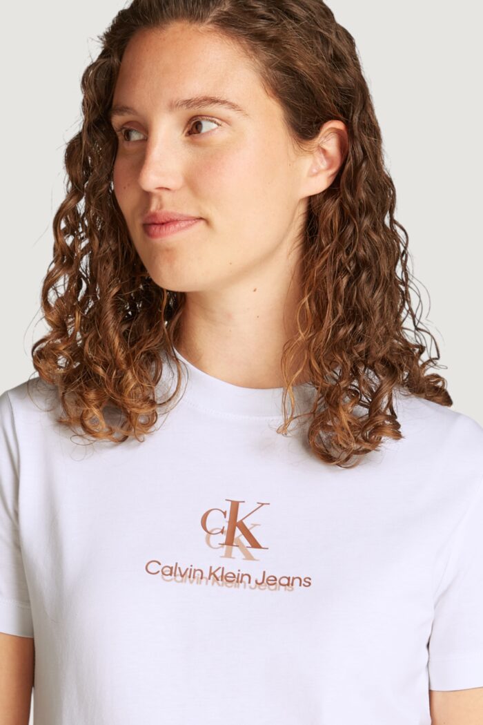 T-shirt Calvin Klein Jeans shadow graphic regular Bianco
