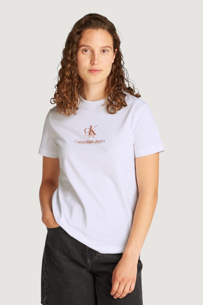 T-shirt Calvin Klein Jeans shadow graphic regular Bianco
