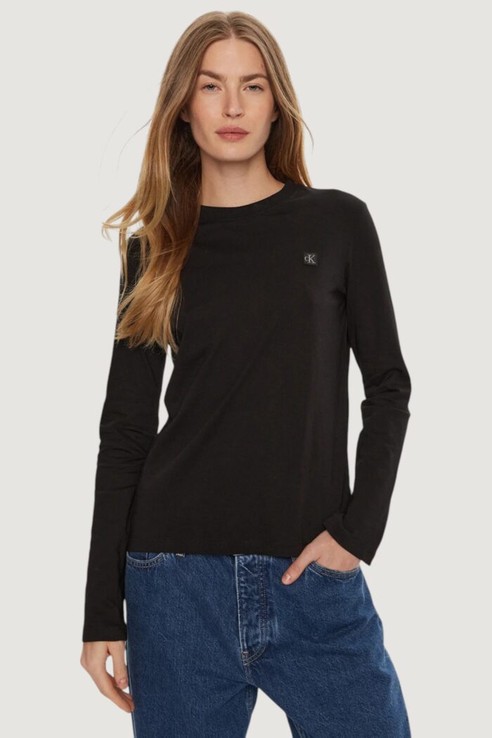 T-shirt Calvin Klein Jeans ck embro regular lon Nero