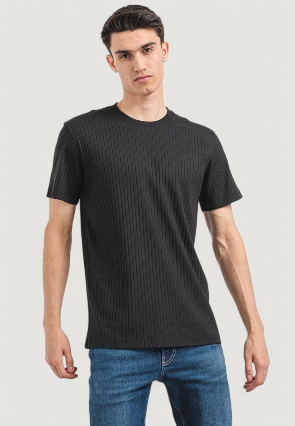T-shirt Calvin Klein Jeans linear quilted tee Nero - Foto 2