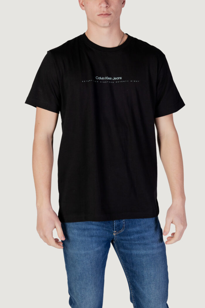 T-shirt Calvin Klein Jeans minimal logo tee Nero