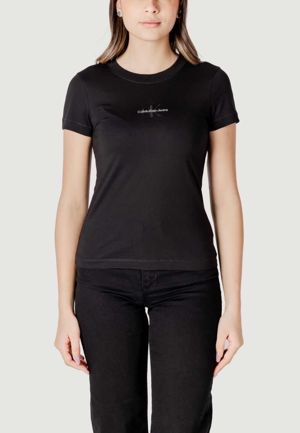 T-shirt Calvin Klein Jeans monologo tee Nero - Foto 5