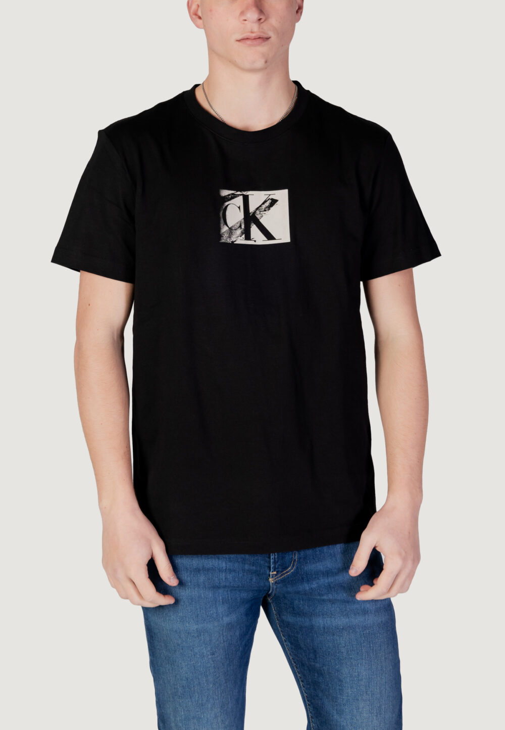 T-shirt Calvin Klein Jeans small ck box tee Nero - Foto 1