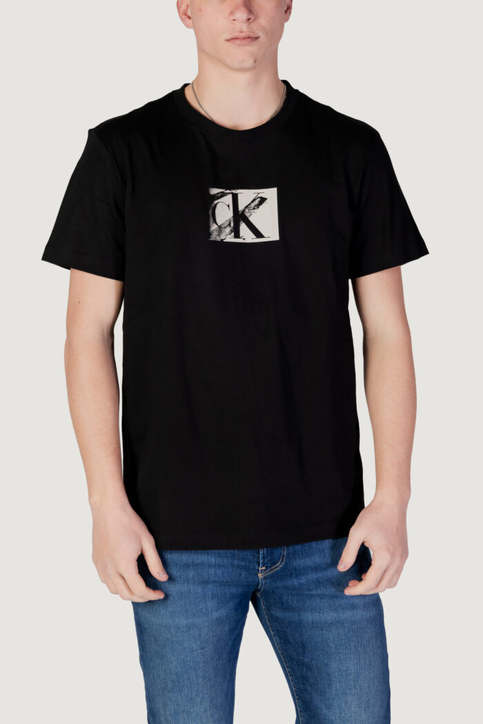 T-shirt Calvin Klein Jeans small ck box tee Nero