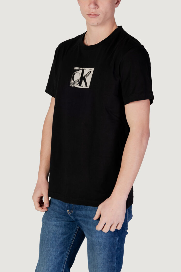 T-shirt Calvin Klein Jeans small ck box tee Nero