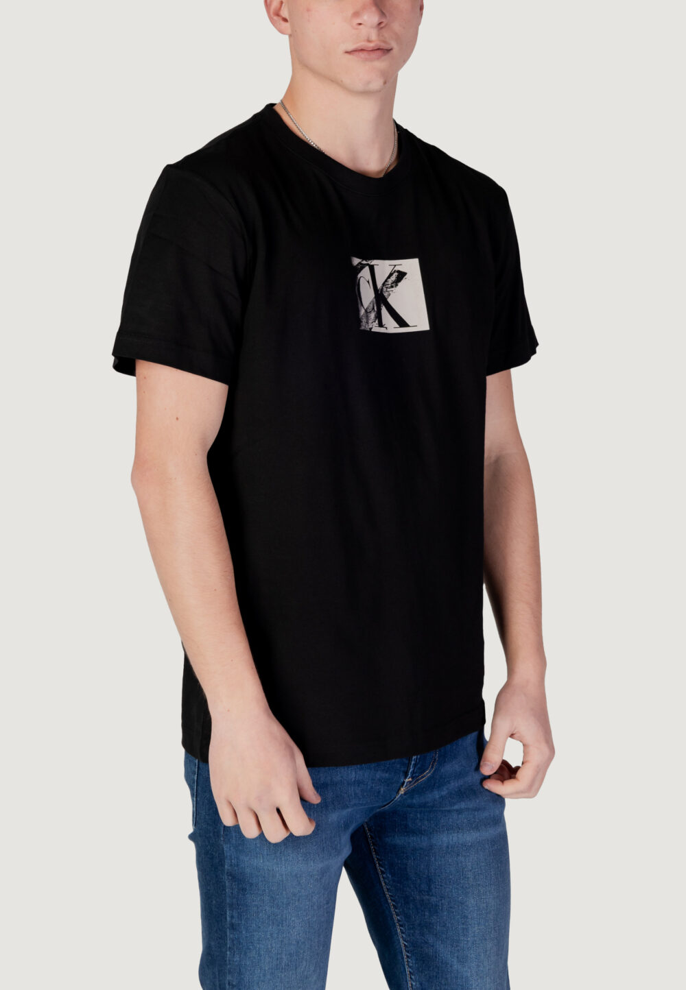 T-shirt Calvin Klein Jeans small ck box tee Nero - Foto 3