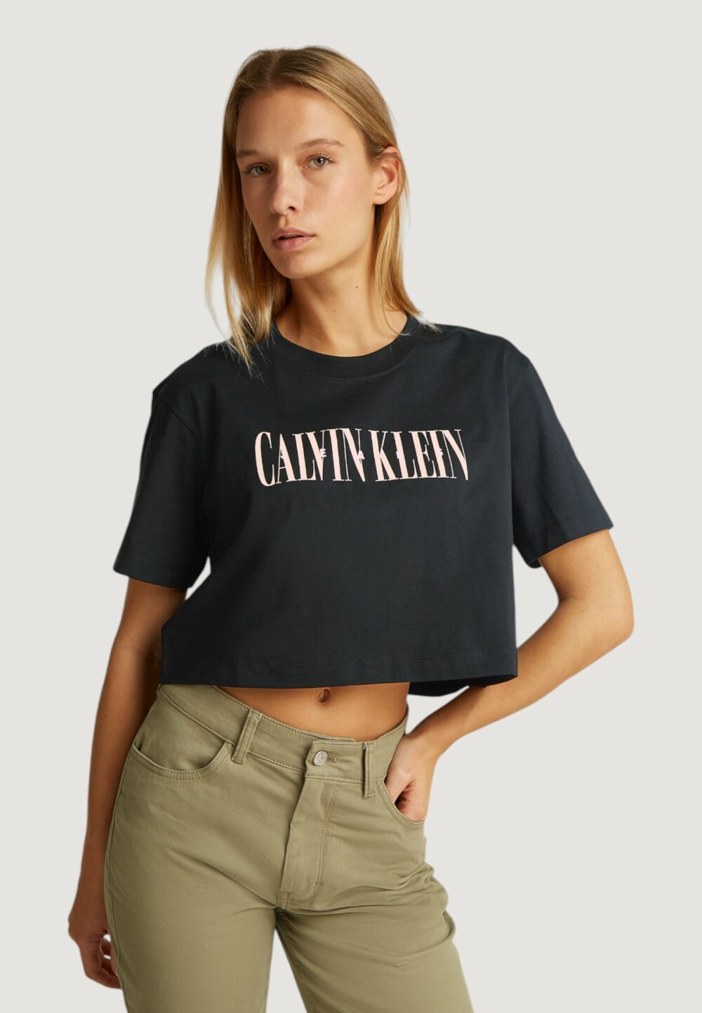 T-shirt Calvin Klein Jeans varsity Nero - Foto 1