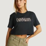 T-shirt Calvin Klein Jeans varsity Nero - Foto 1
