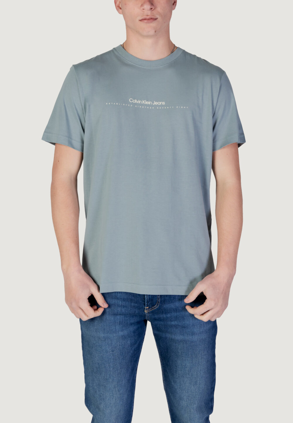 T-shirt Calvin Klein Jeans minimal logo tee Verde - Foto 1