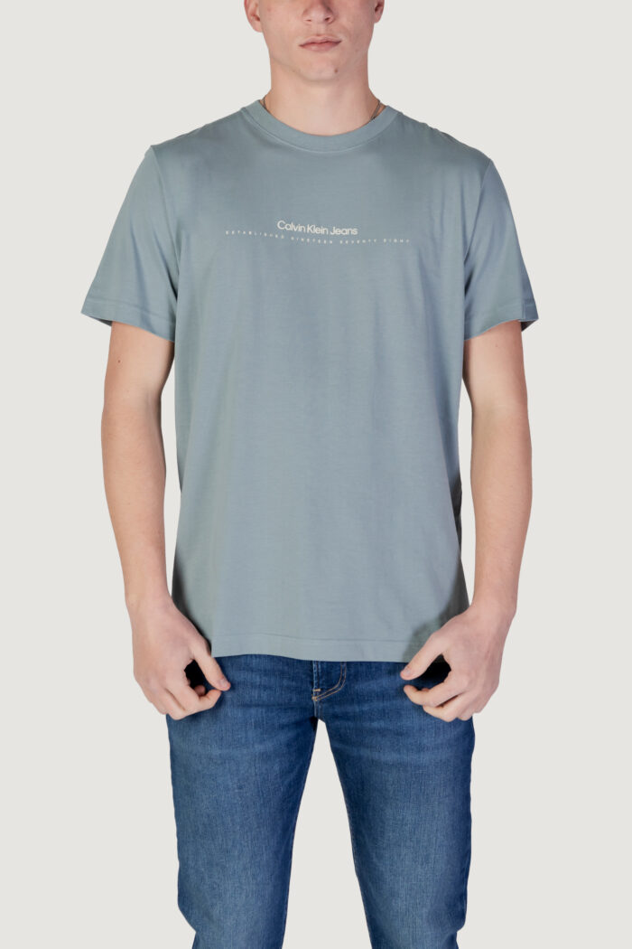 T-shirt Calvin Klein Jeans minimal logo tee Verde