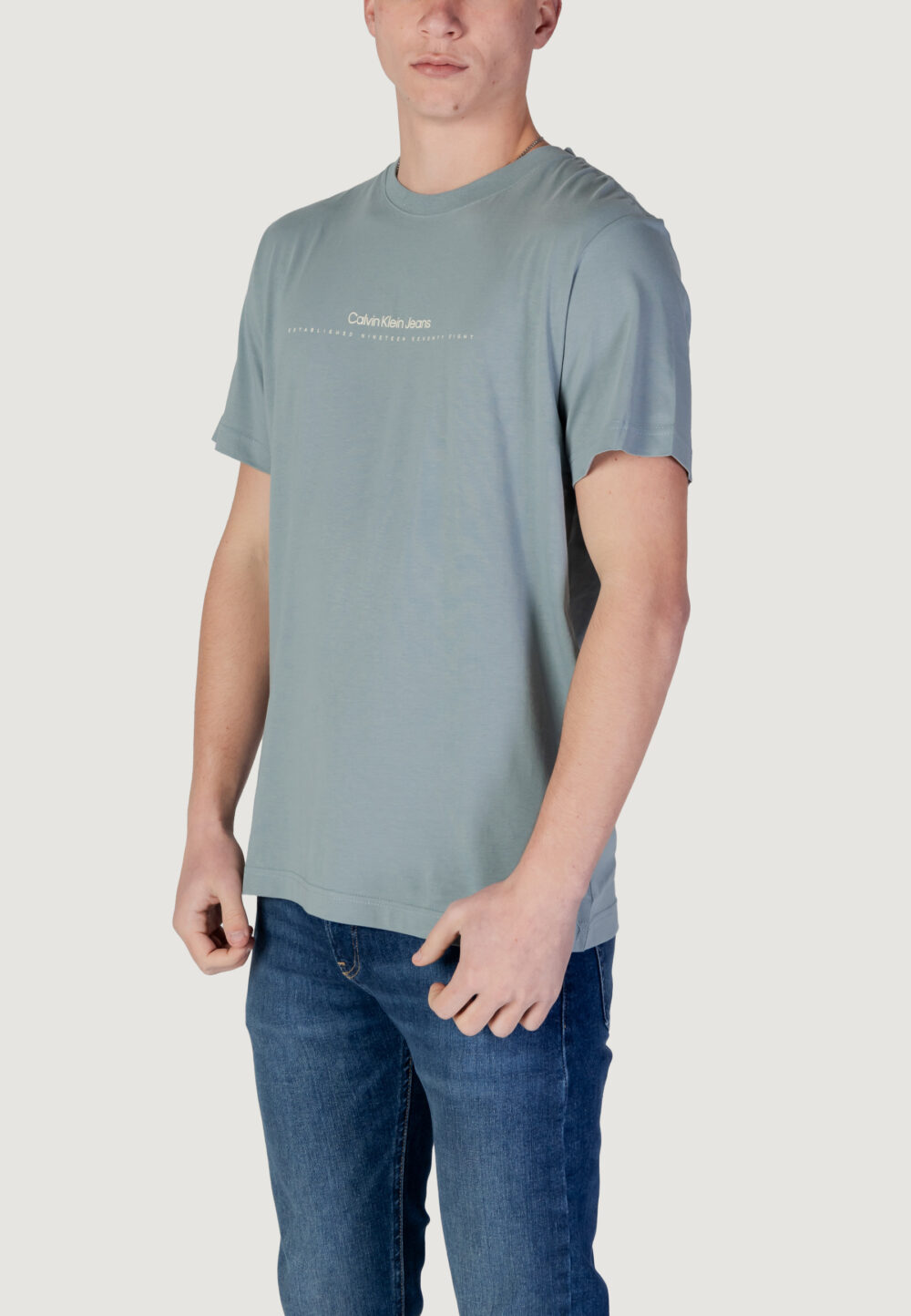 T-shirt Calvin Klein Jeans minimal logo tee Verde - Foto 2