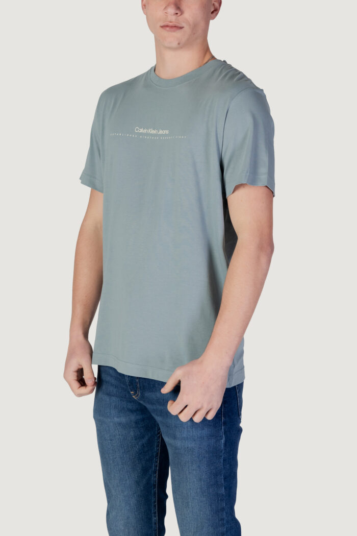 T-shirt Calvin Klein Jeans minimal logo tee Verde