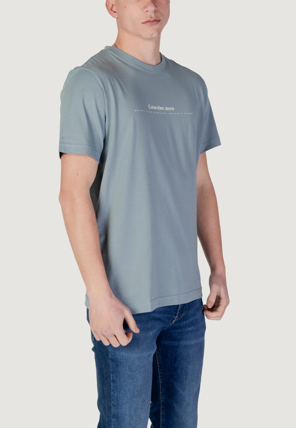 T-shirt Calvin Klein Jeans minimal logo tee Verde - Foto 3