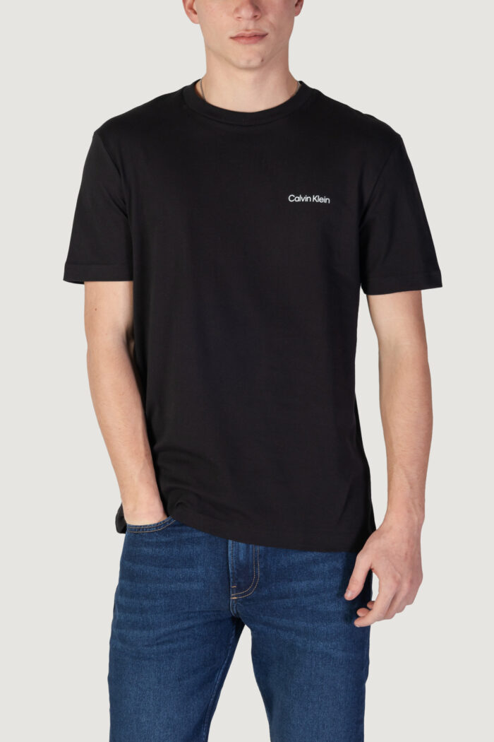 T-shirt Calvin Klein cp-linear box logo Nero