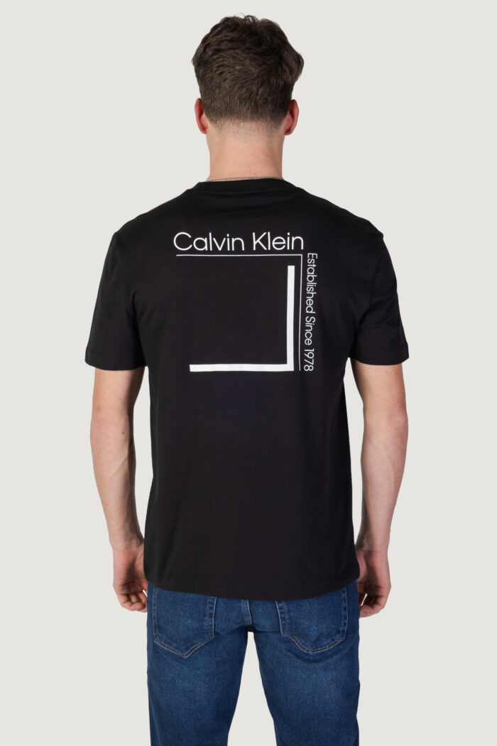 T-shirt Calvin Klein cp-linear box logo Nero