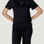 T-shirt Guess Active primula rhinestones boxy tee Nero - Foto 1