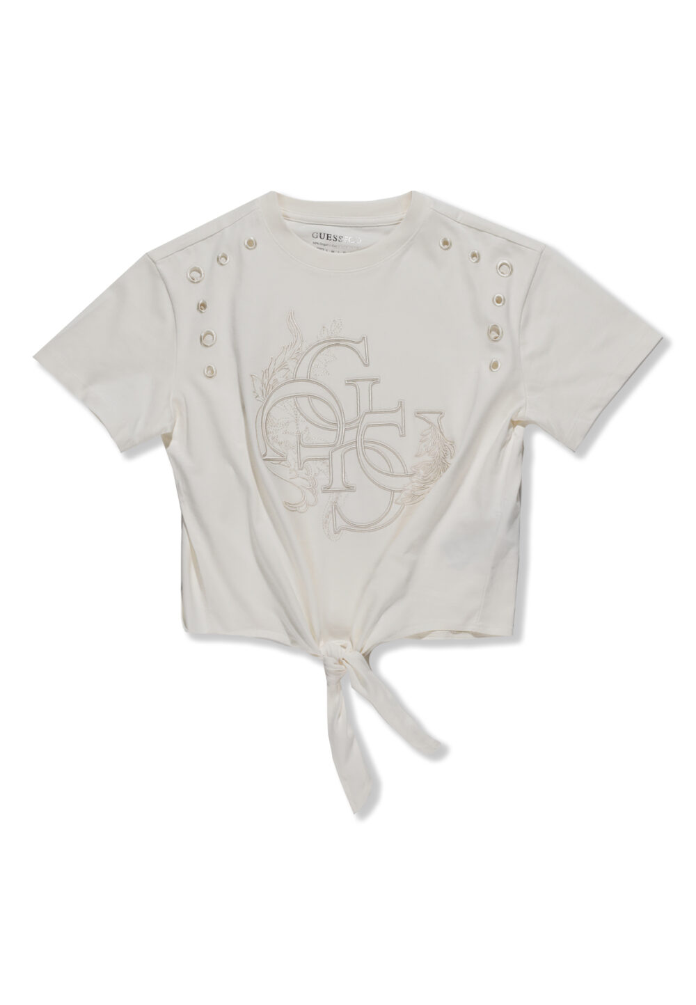 T-shirt Guess cn ss eyelet tone on Crema - Foto 9