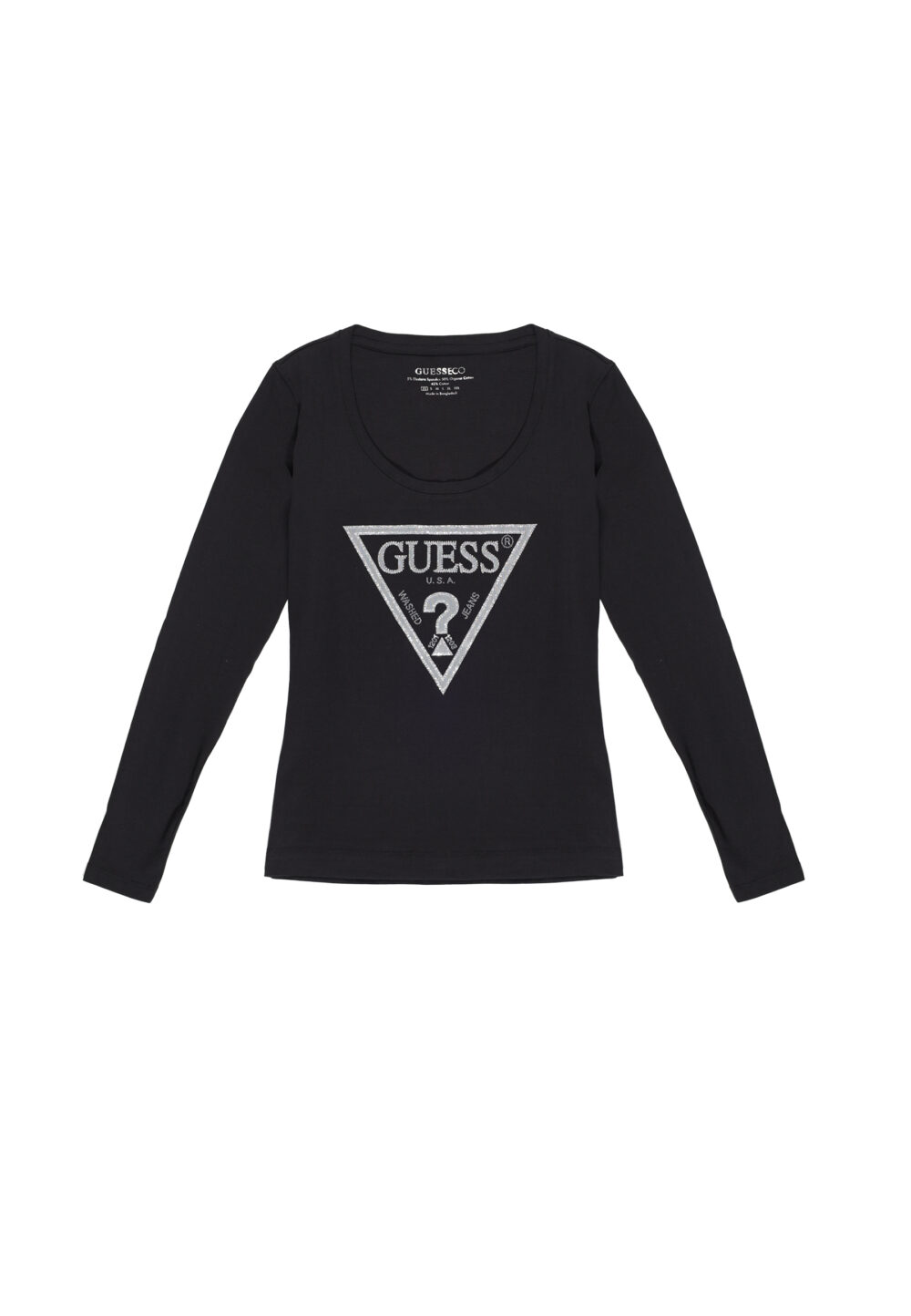 T-shirt Guess ls cn shiny triangle Nero - Foto 11