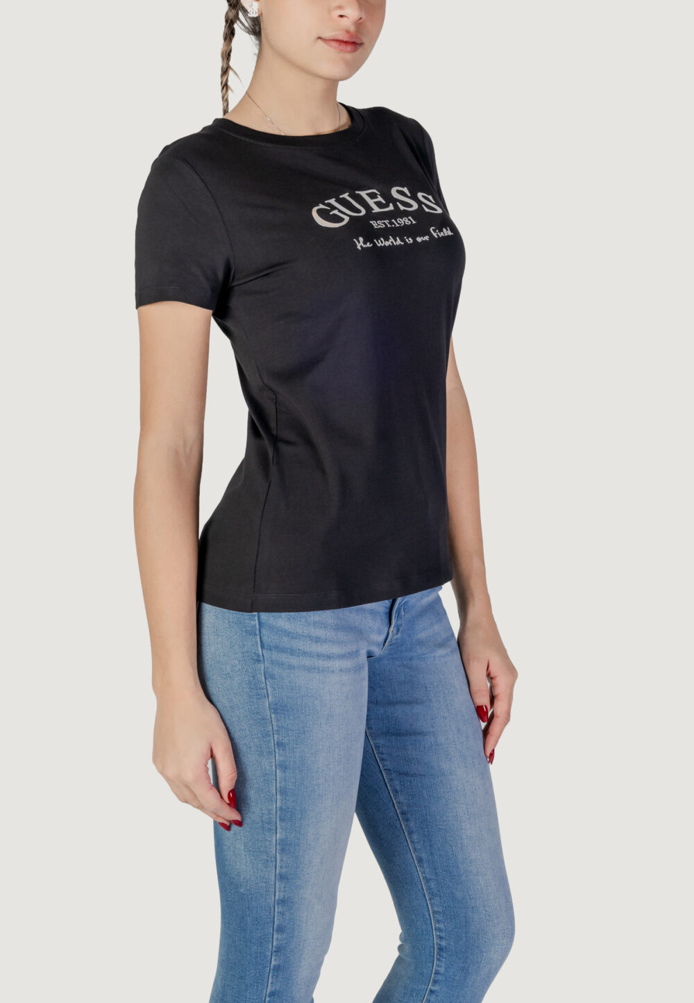 T-shirt Guess Active margot ss Nero - Foto 3