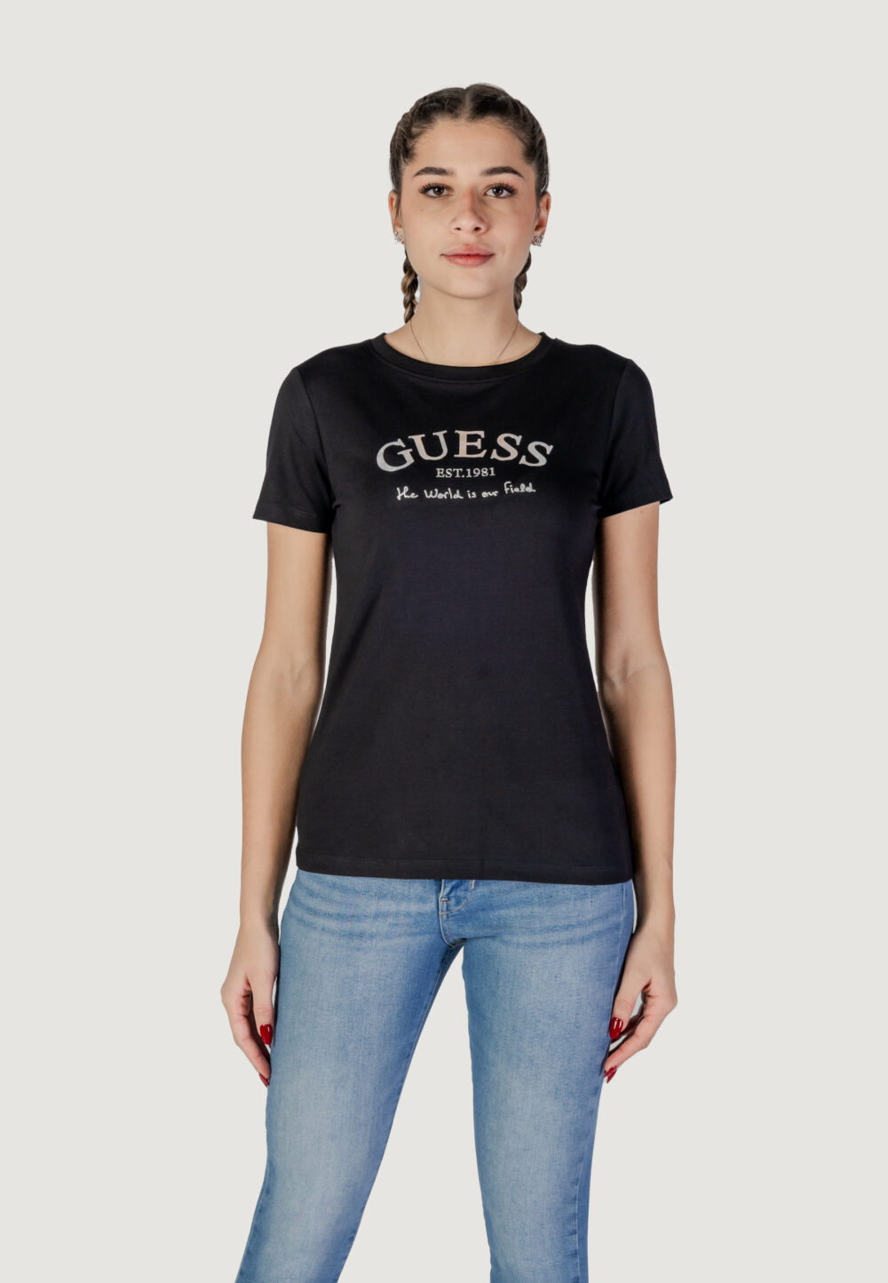 T-shirt Guess Active margot ss Nero - Foto 6