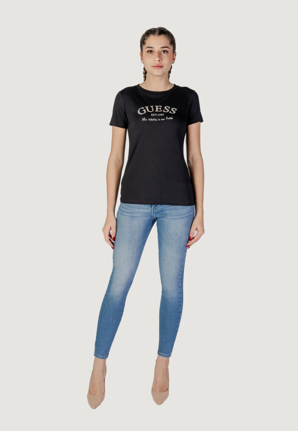 T-shirt Guess Active margot ss Nero - Foto 7