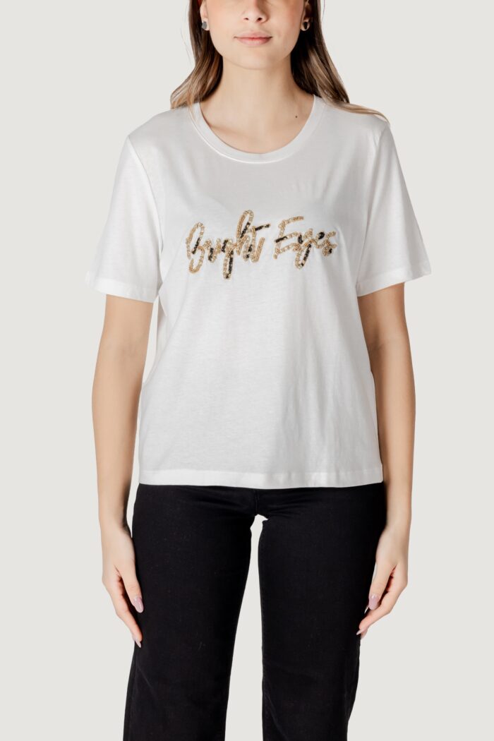 T-shirt Jacqueline de Yong jdyemma s/s lurex emb top jrs Bianco