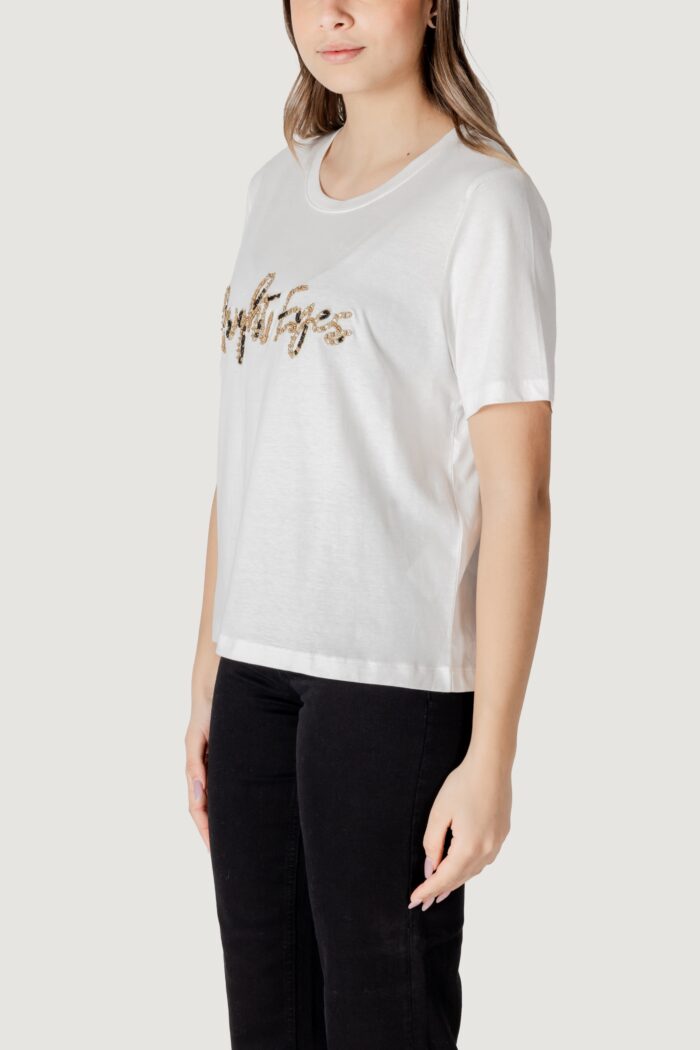 T-shirt Jacqueline de Yong jdyemma s/s lurex emb top jrs Bianco