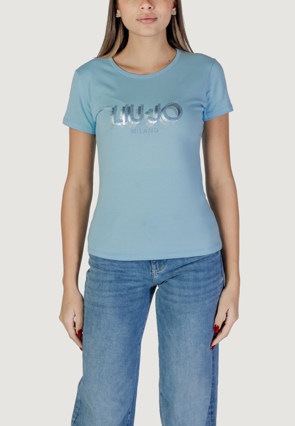 T-shirt Liu-Jo ecs moda m/c Celeste - Foto 1
