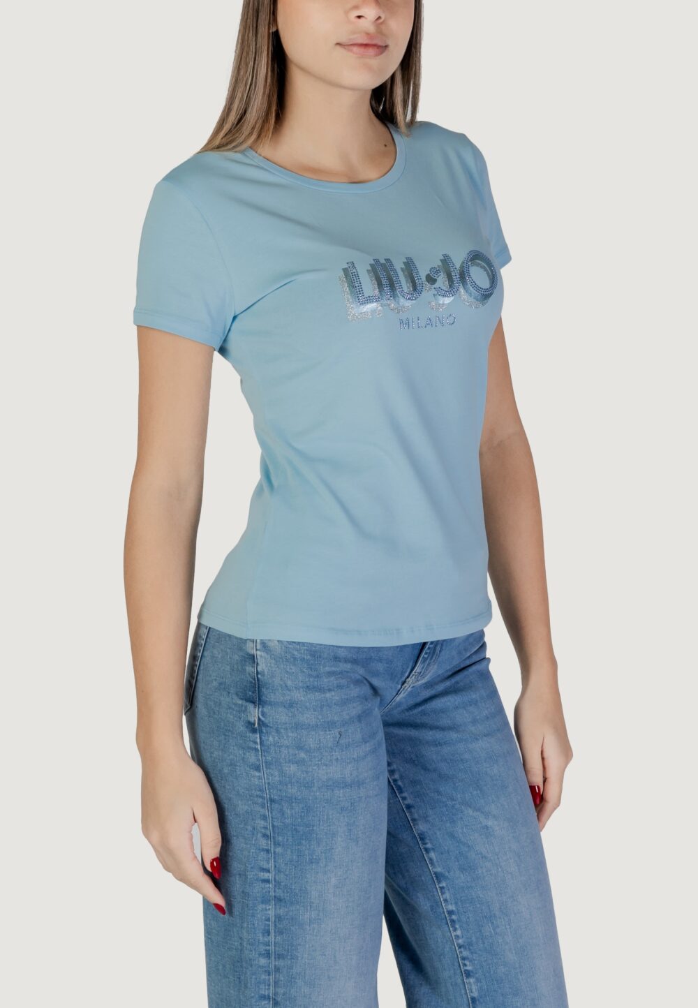 T-shirt Liu-Jo ecs moda m/c Celeste - Foto 3
