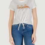 T-shirt Only onldora s/s knot fold-up top jrs Bianco - Foto 1