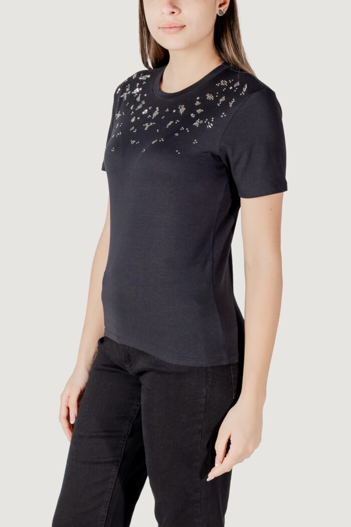 T-shirt Only onlparker s/s o-neck bling top box jrs Nero