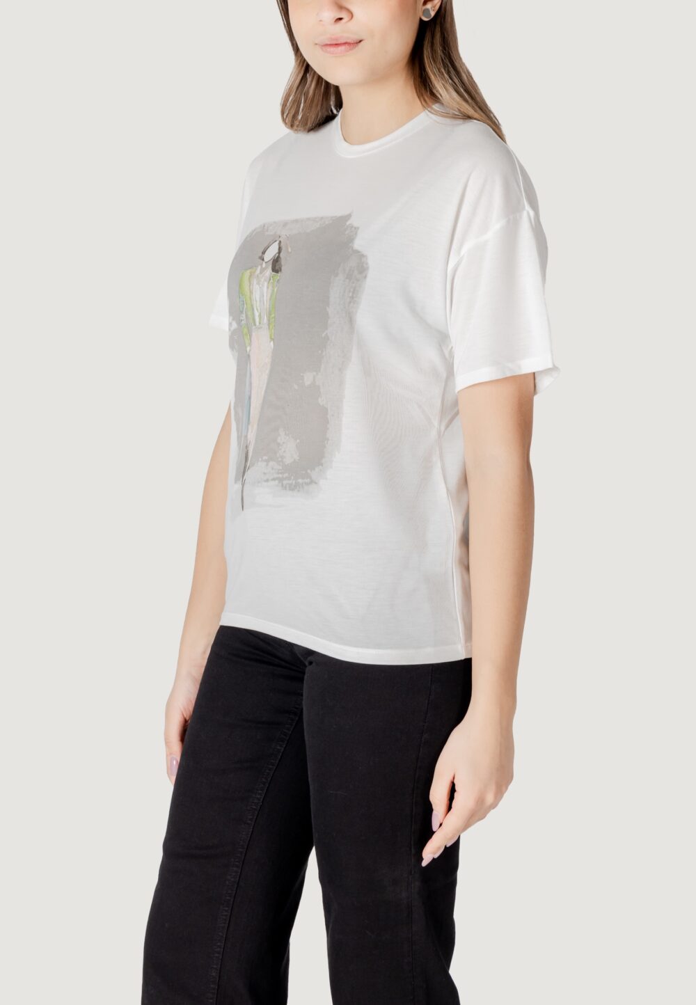 T-shirt Only onlmelina s/s ladies top box jrs Panna - Foto 2