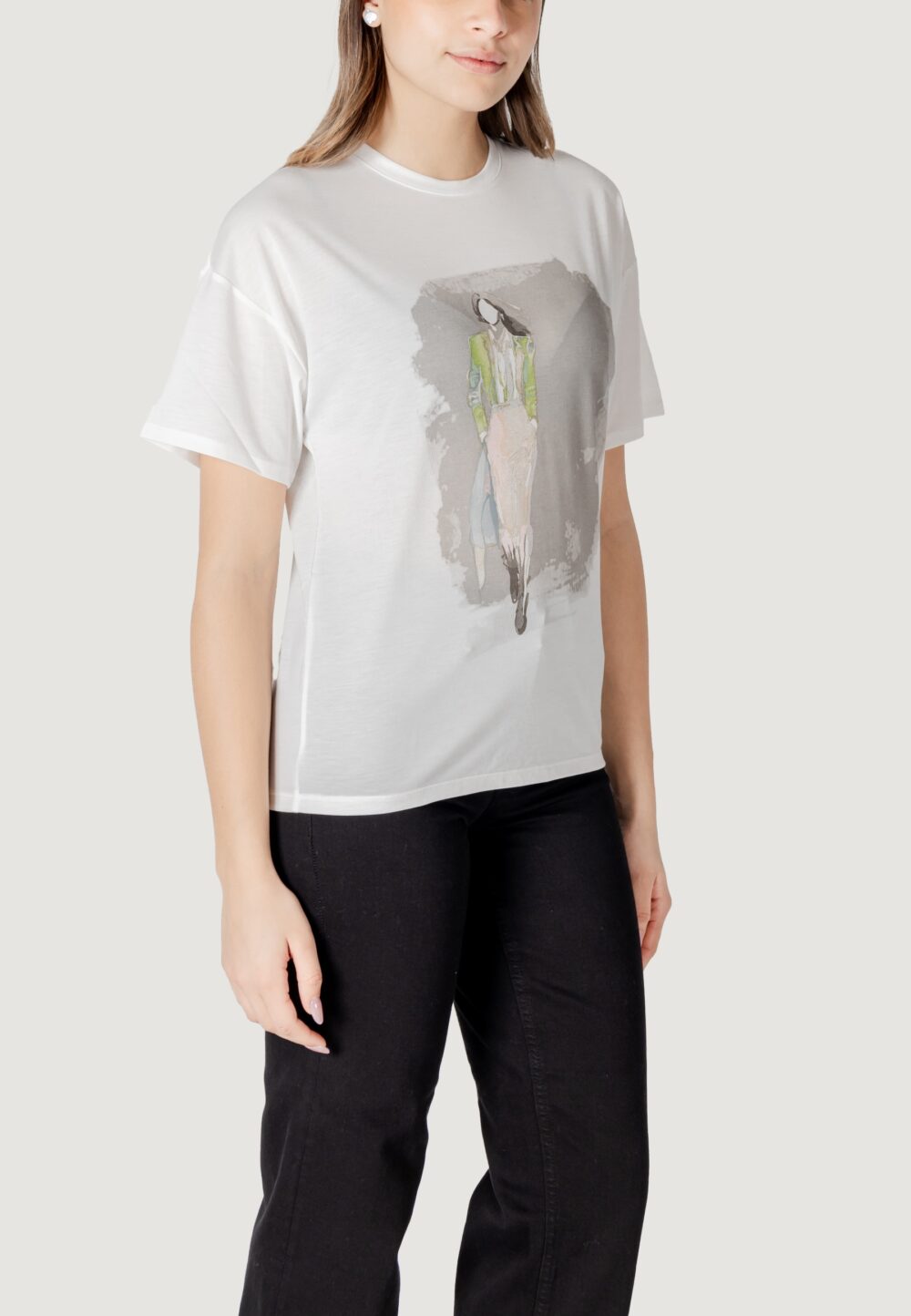 T-shirt Only onlmelina s/s ladies top box jrs Panna - Foto 3