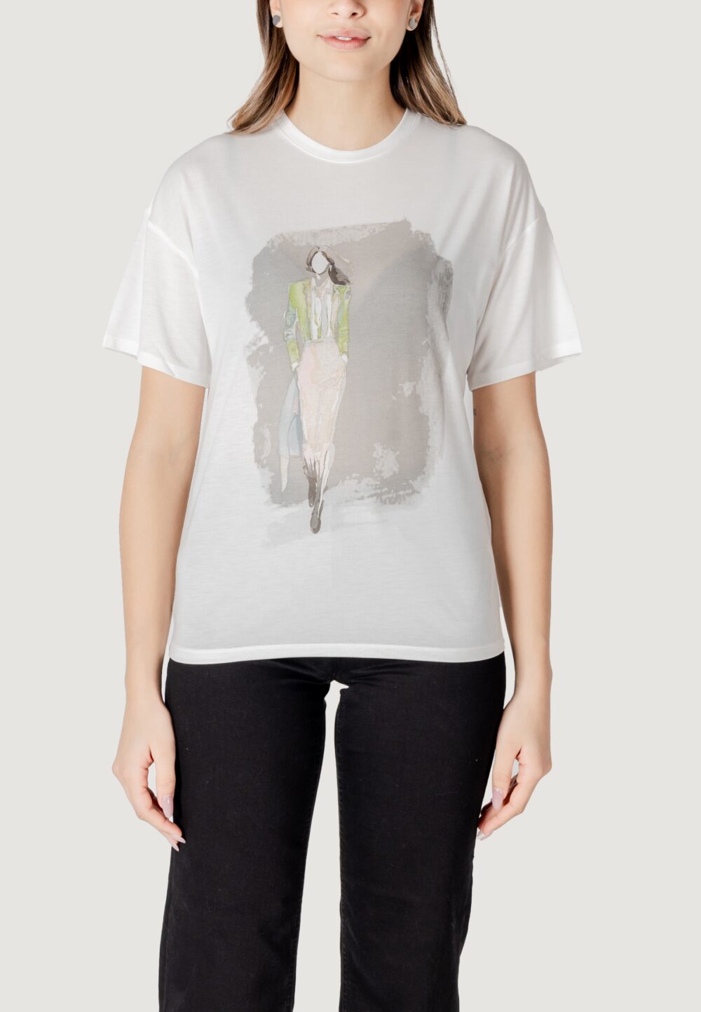 T-shirt Only onlmelina s/s ladies top box jrs Panna - Foto 5