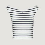 T-shirt Tommy Hilfiger Jeans tjw boat neck top ss Bianco - Blu - Foto 1
