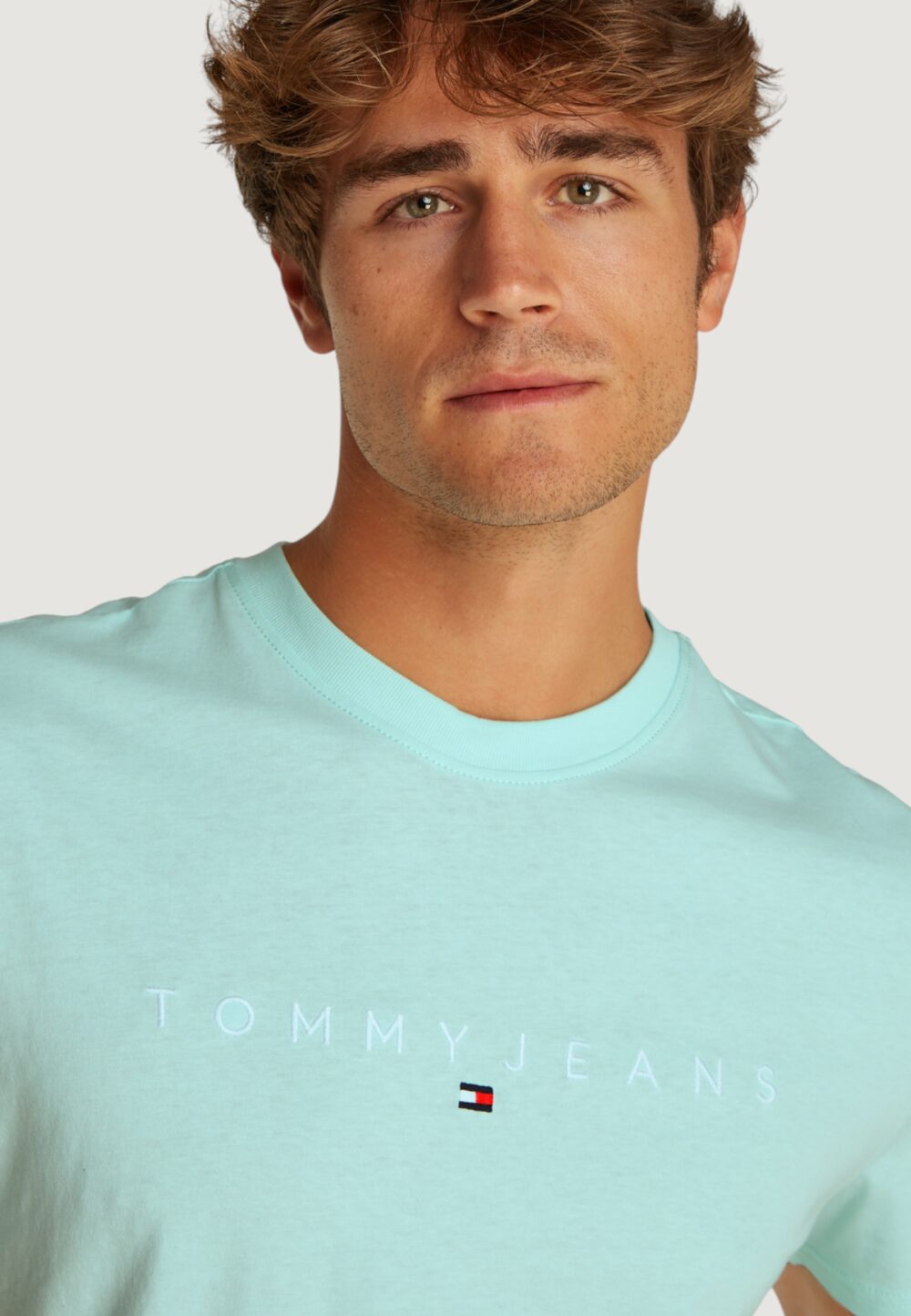 T-shirt Tommy Hilfiger Jeans tjm reg linear logo Menta - Foto 2