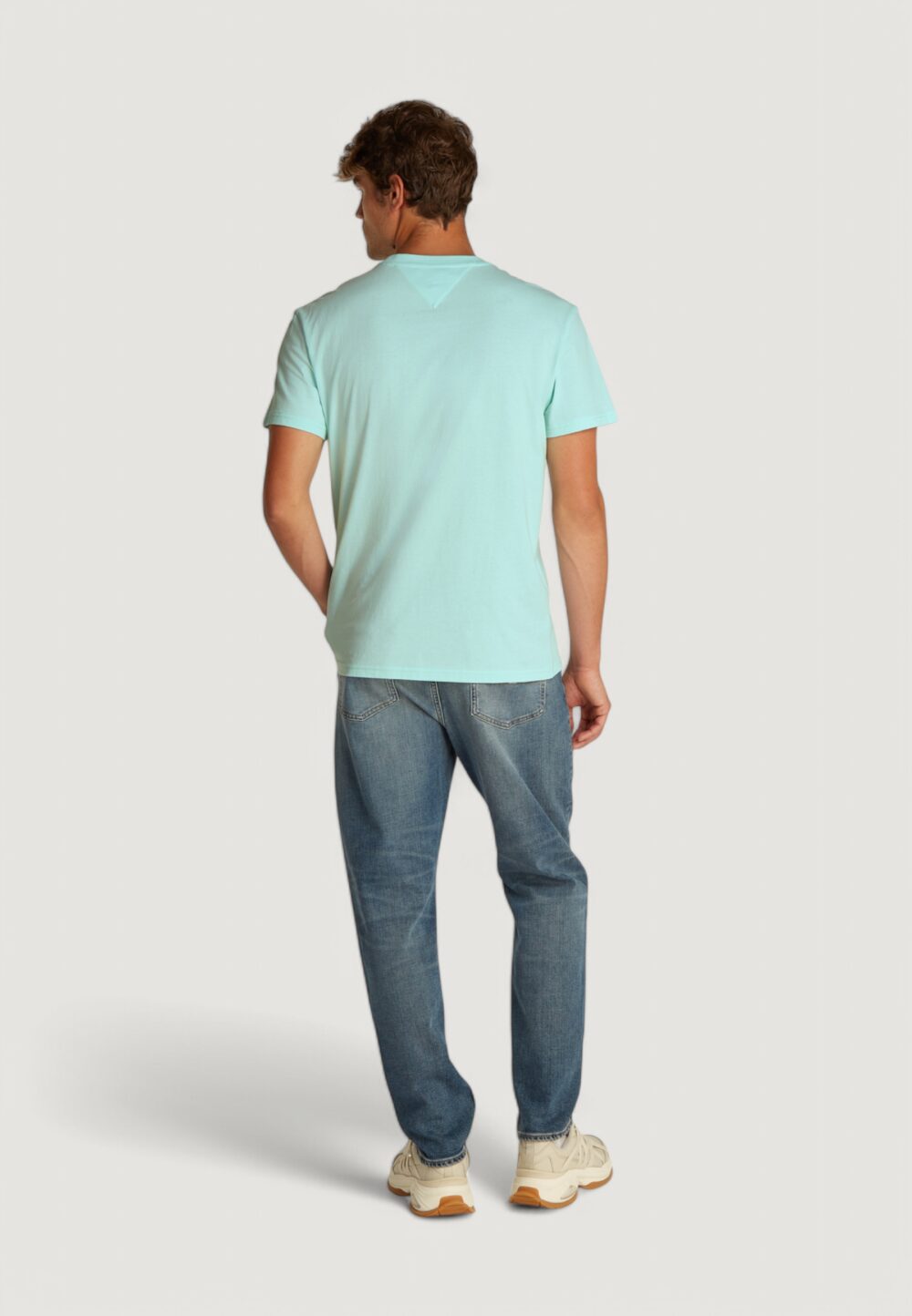 T-shirt Tommy Hilfiger Jeans tjm reg linear logo Menta - Foto 4
