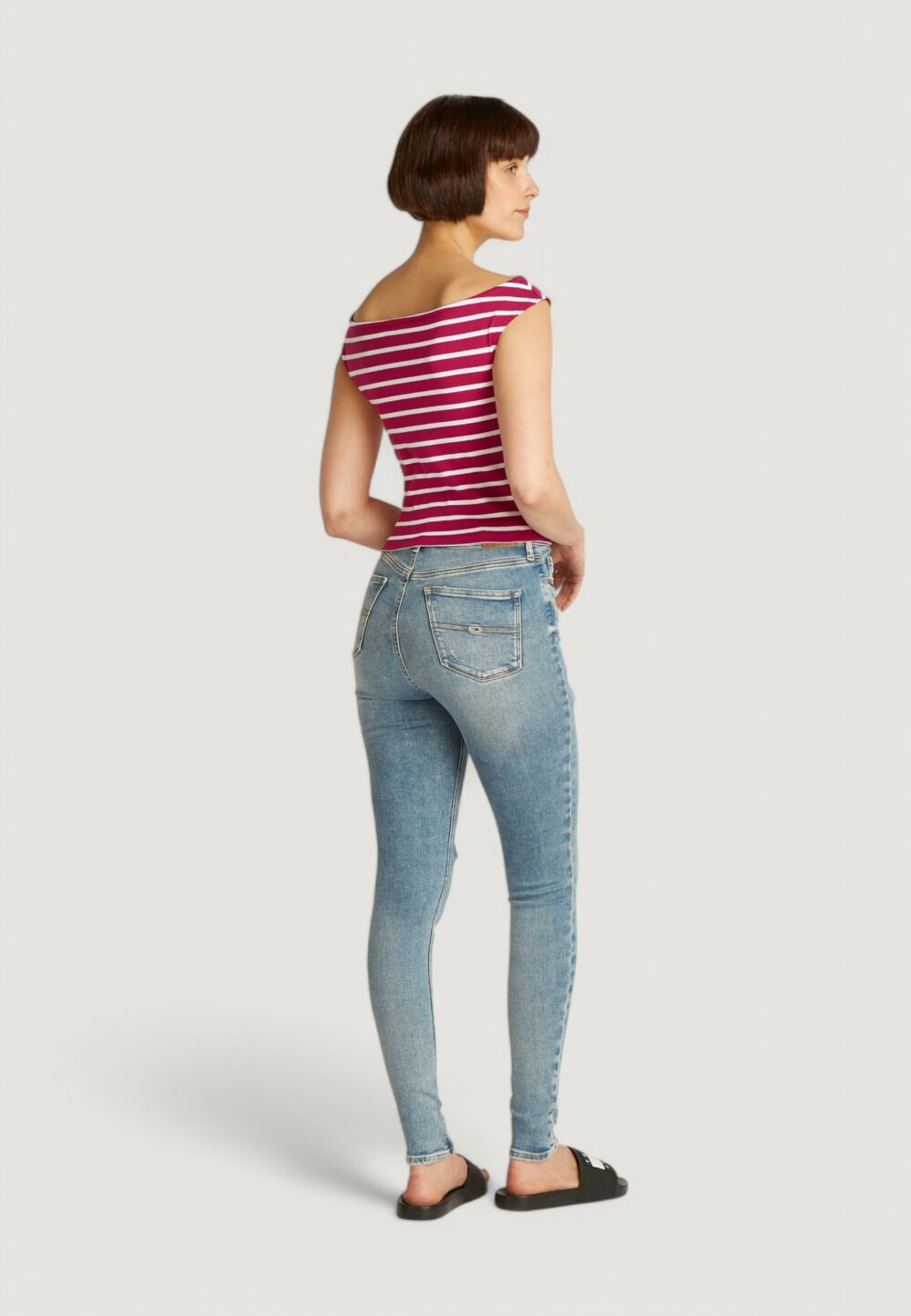 T-shirt Tommy Hilfiger Jeans tjw boat neck top ss Rosso - Foto 5