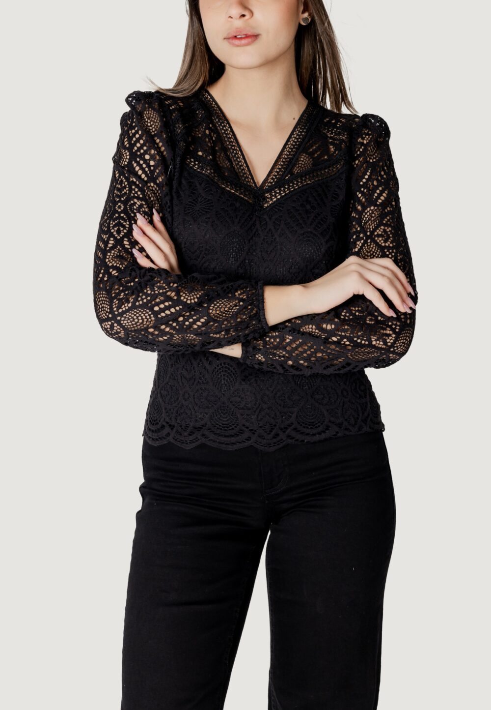 T-shirt manica lunga Morgan De Toi Nero - Foto 1