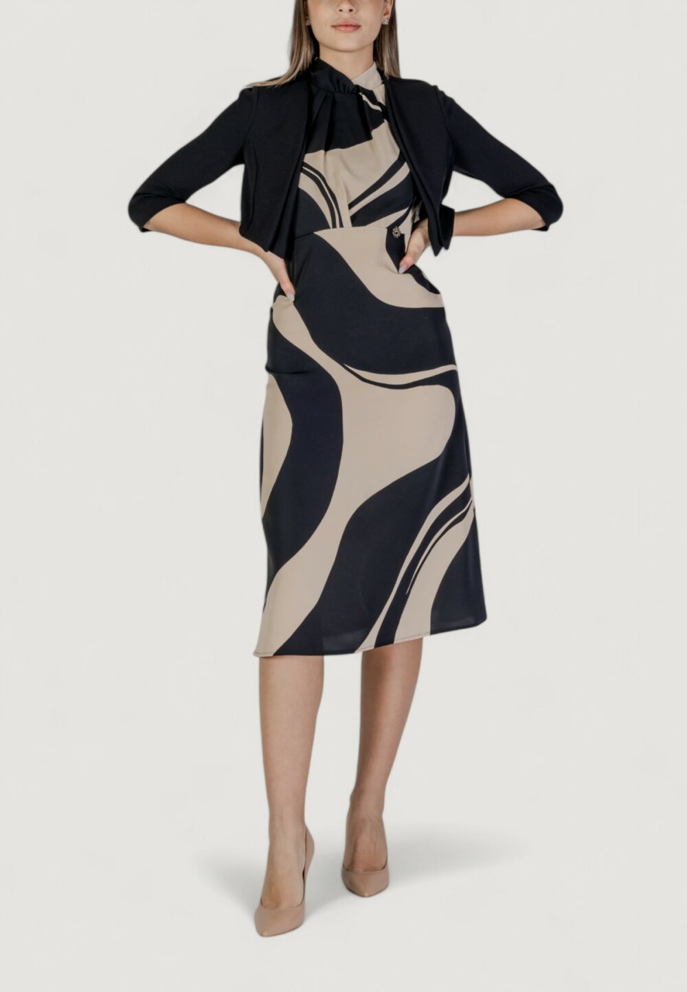 Vestito lungo Rinascimento Beige chiaro - Foto 5