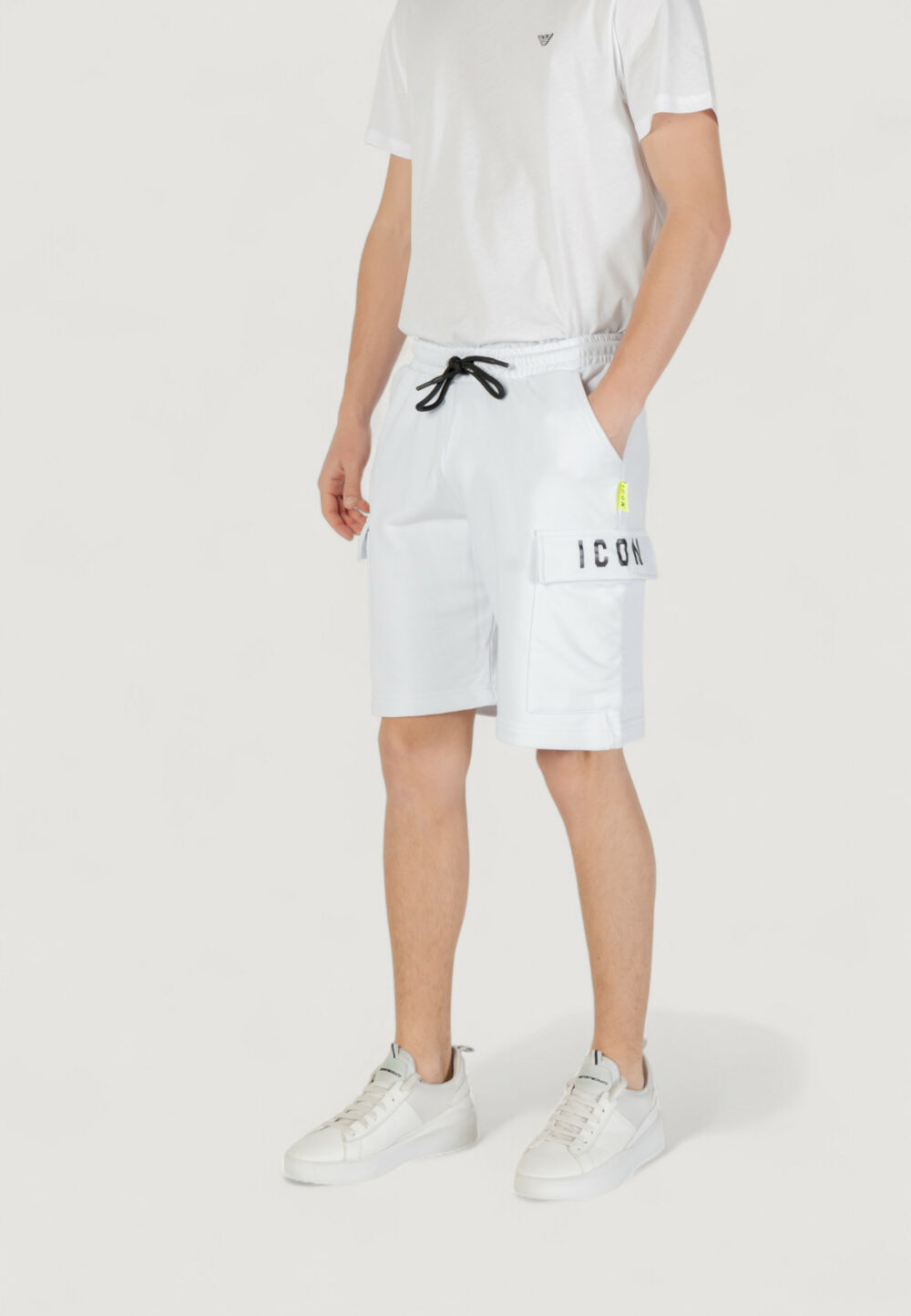 Bermuda sportivi Icon logo piccolo Bianco - Foto 2
