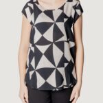 Blusa manica corta Only onlnova life s/s aop ptm Nero - Beige - Foto 1