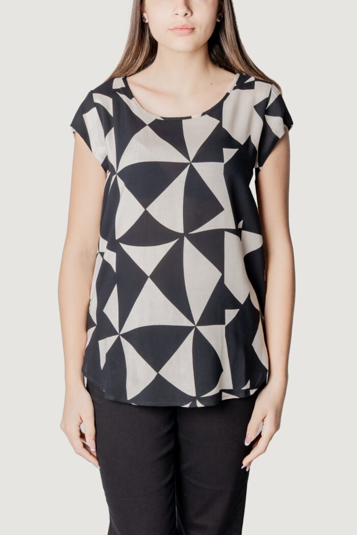 Blusa manica corta Only onlnova life s/s aop  ptm Nero – Beige