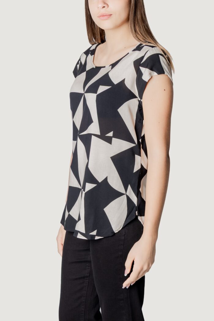 Blusa manica corta Only onlnova life s/s aop  ptm Nero – Beige