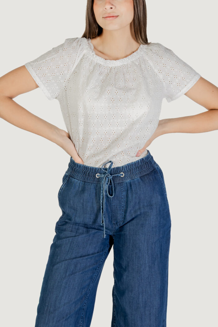 Blusa manica corta Street One sol_allover shiffley Bianco
