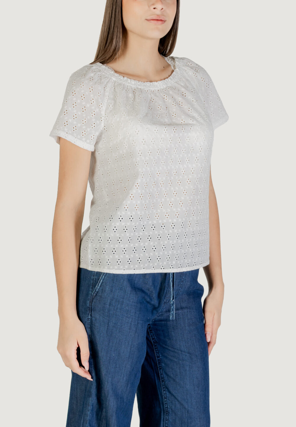 Blusa manica corta Street One sol_allover shiffley Bianco - Foto 3