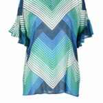 Blusa manica corta TWIN SET VERDE/AZZURRO - Foto 1