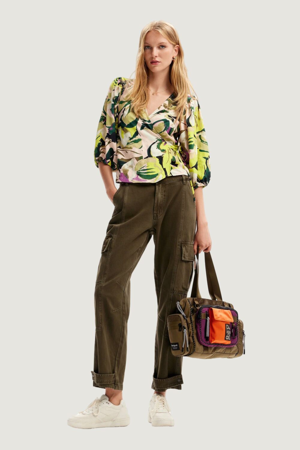 Bluse manica lunga Desigual darrell VERDE FLUO - Foto 3