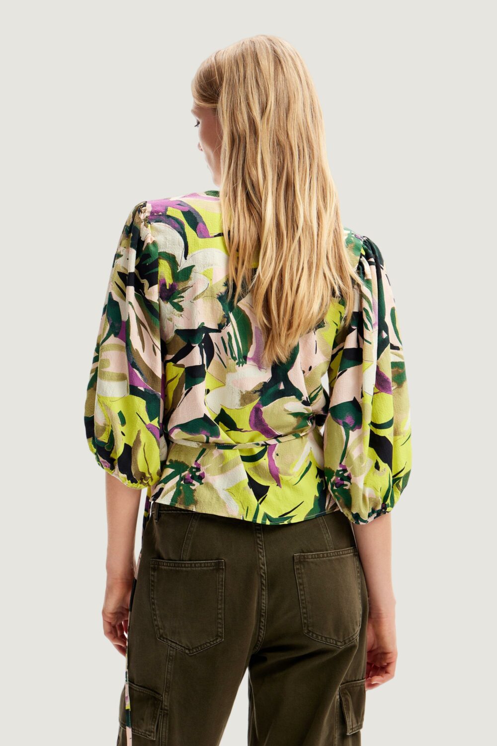 Bluse manica lunga Desigual darrell VERDE FLUO - Foto 4