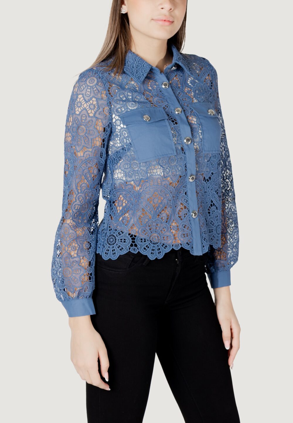 Bluse manica lunga Morgan De Toi Indigo - Foto 3